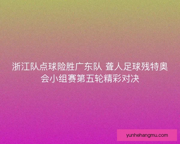 浙江队点球险胜广东队 聋人足球残特奥会小组赛第五轮精彩对决